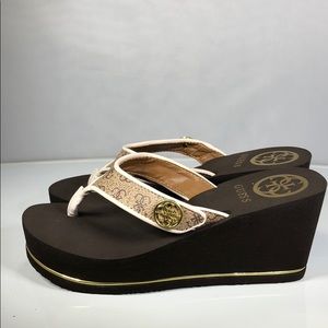 sarraly eva logo wedge sandals